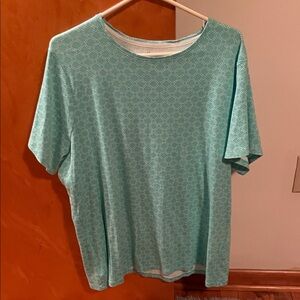 Croft & Barrow Aqua Patterned Blouse